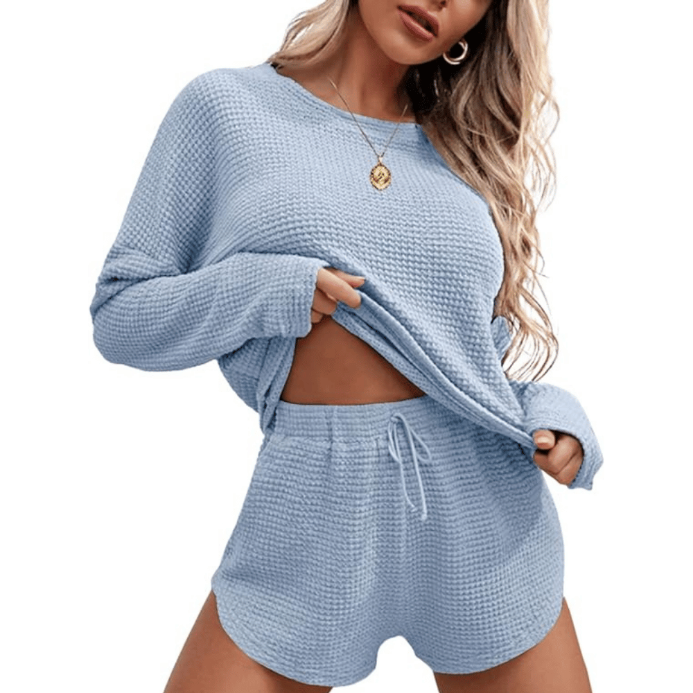 Ekouaer Women's Waffle Knit Lounge Sets