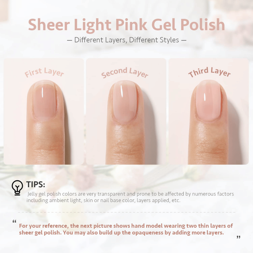 Gaoy Sheer Light Pink Gel Nail Polish