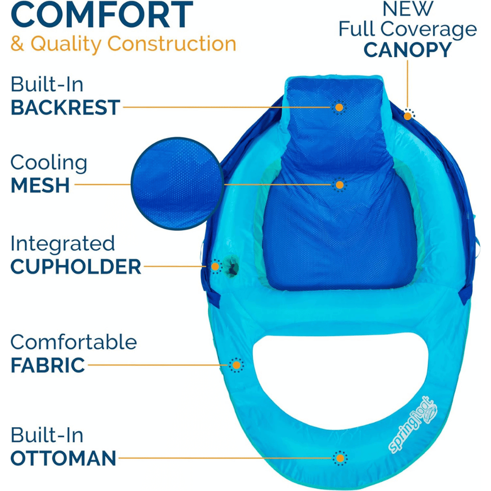 SwimWays Spring Float Canopy Recliner