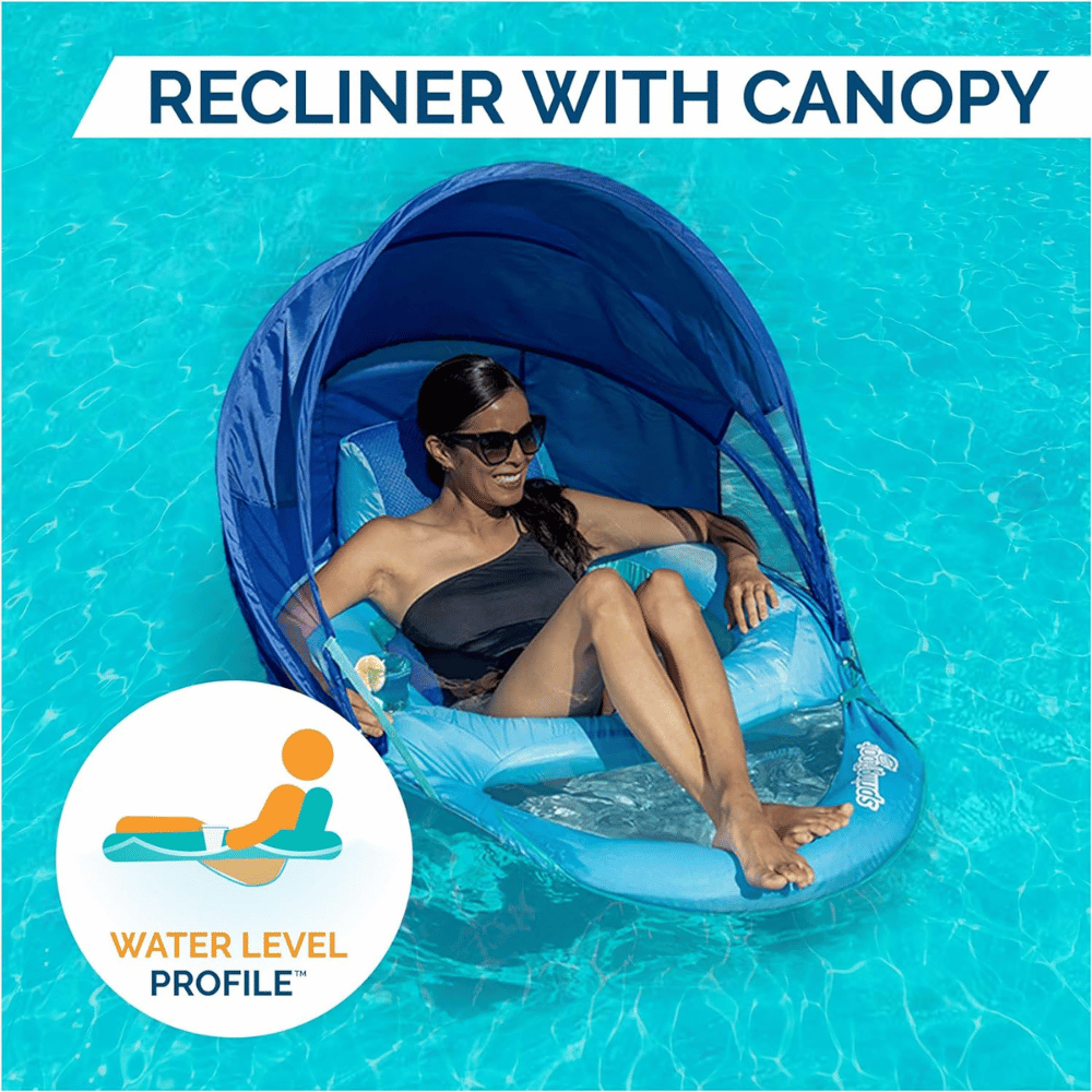 SwimWays Spring Float Canopy Recliner