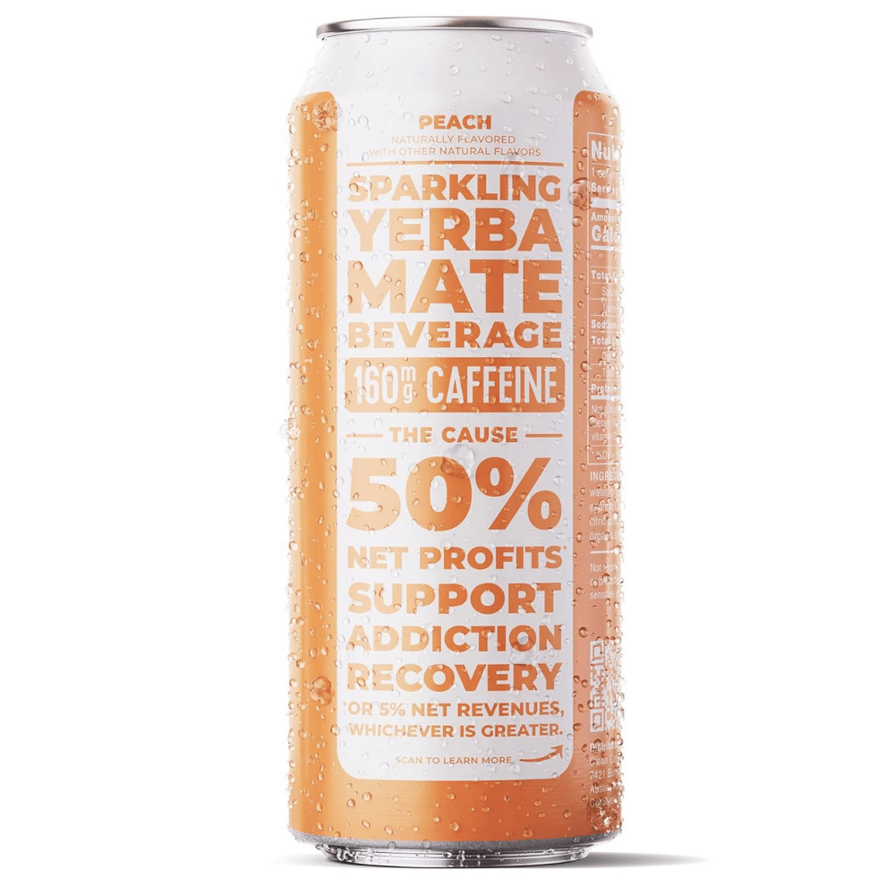 CLEAN Cause Organic Peach Sparkling Yerba Mate