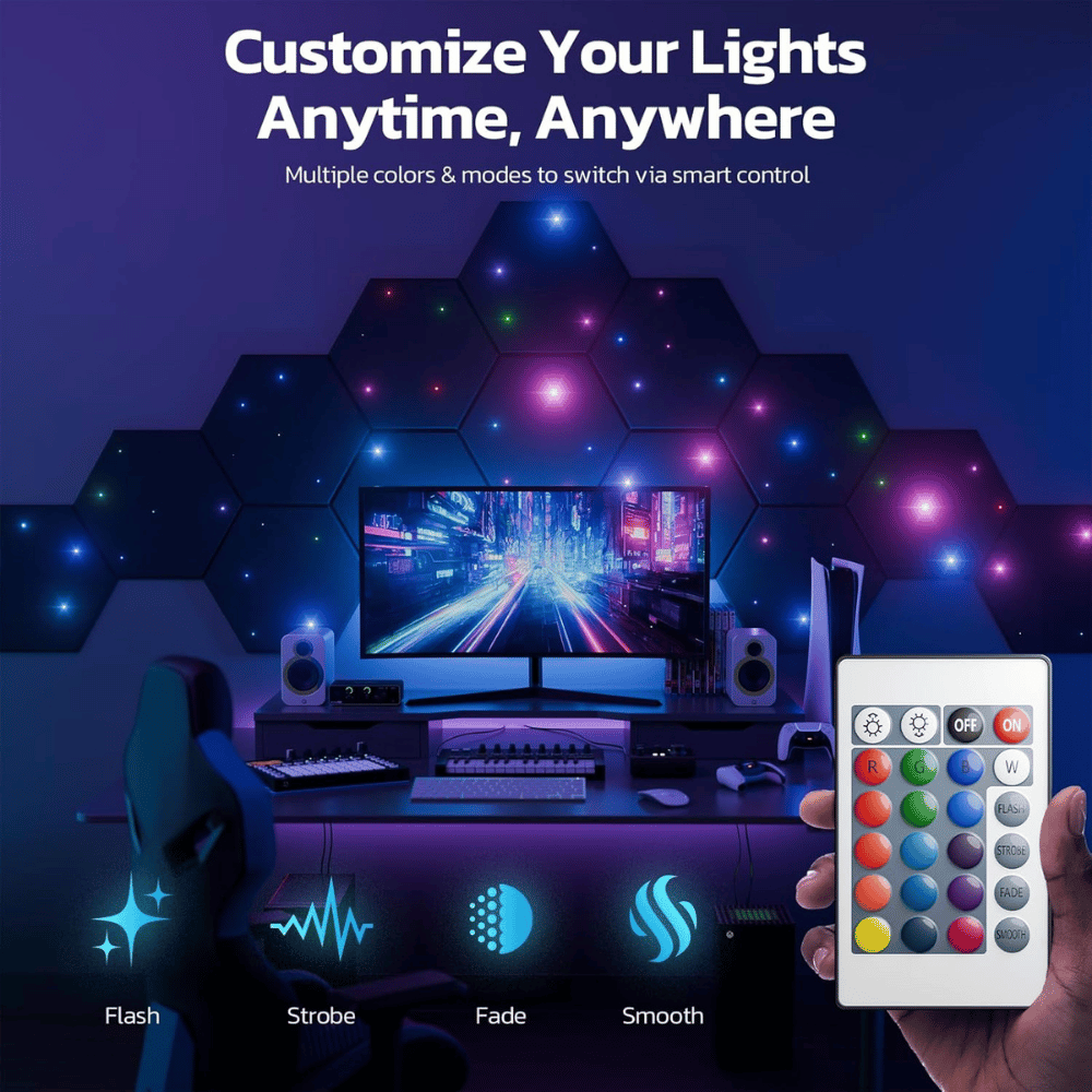 Wolf-Energy Sound Proof Panels with Fiber Optic Starlight