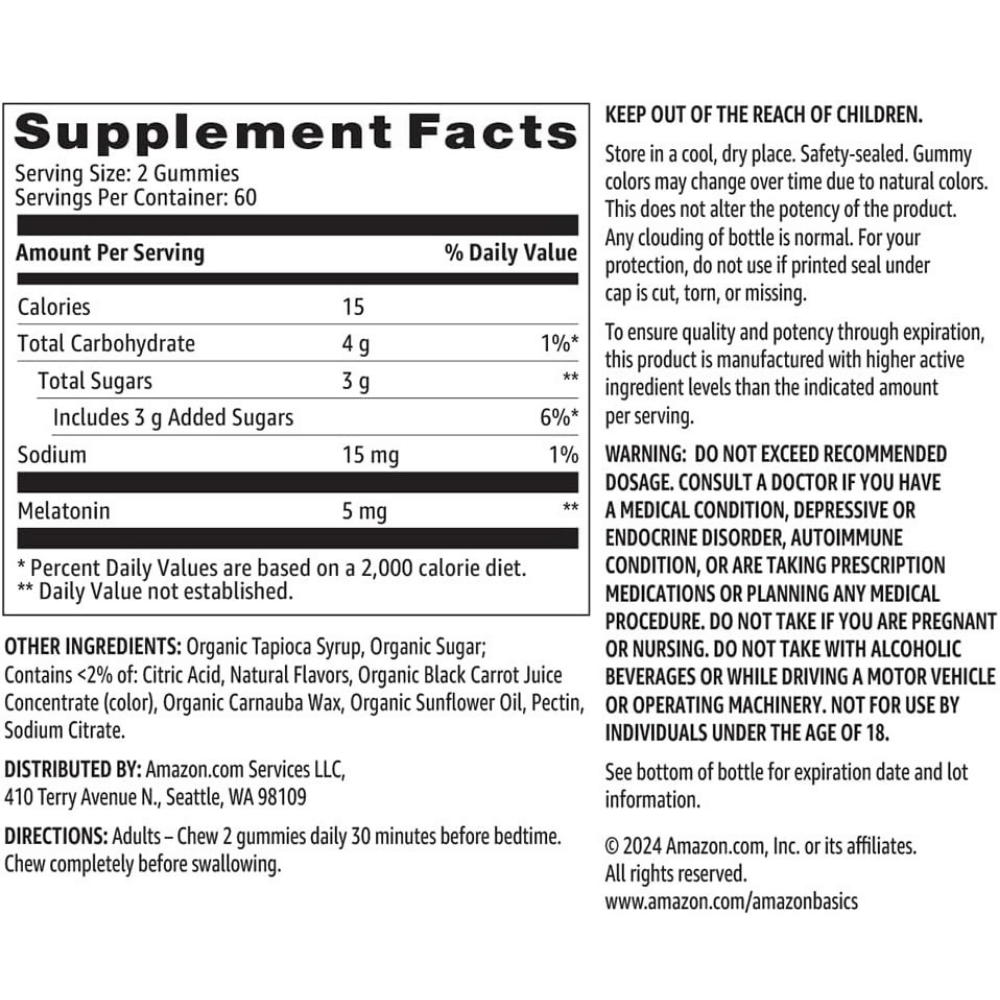 Amazon Basics Melatonin Gummies