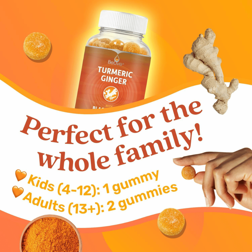 BeLive Turmeric Gummies with Black Pepper & Ginger